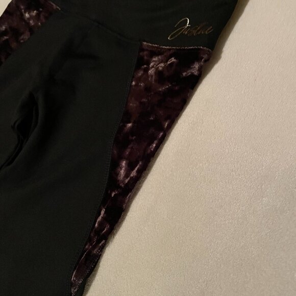 Justice, Size 10, Black Leggings with velvet trim, NEW! - Picture 7 of 10